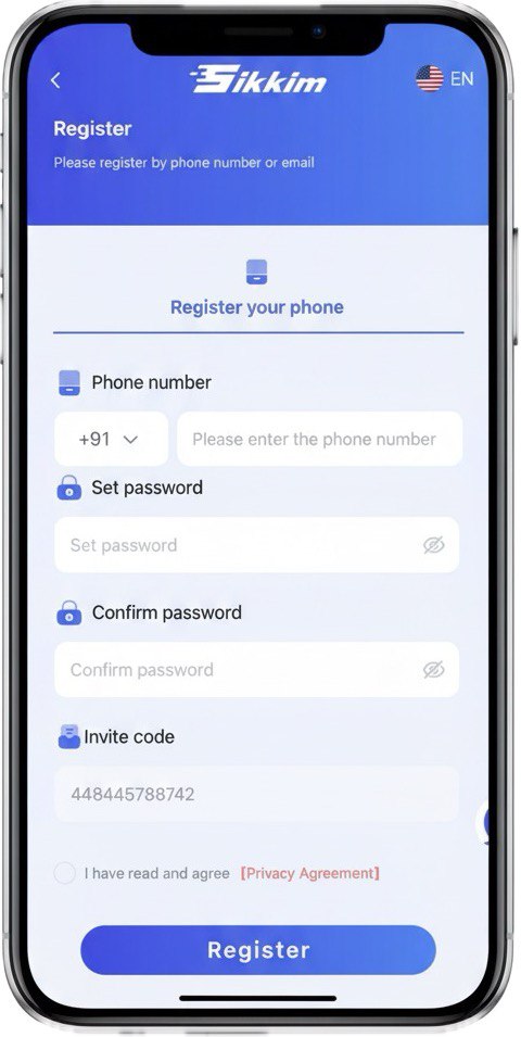 sikkim game Registration Screen